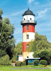ansichtkaart vuurtoren Brinkamahof Bremerhaven, postcard lighthouse Brinkamahof, postkarte leuchtturm Brinkmahof