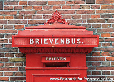 Gloed binnenvallen Parelachtig Ansichtkaart rode brievenbus - Natuurlijkefoto.nl