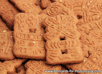 ansichtkaart speculaasjes kaart, postcard speculoos, Postkarte Spekulatius