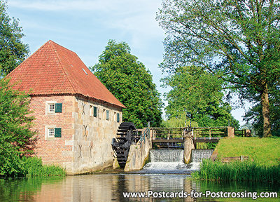 Ansichtkaart watermolen bij Eibergen, Postcard Watermill in Eibergen, Postkarte Wassermühle