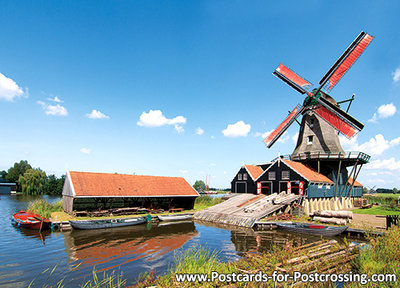 ansichtkaart houtzaagmolen de Rat in IJlst