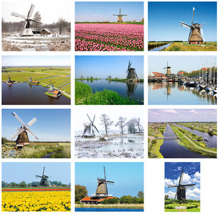 Molen kaartenset - Postcard set windmills - Postkarten Set Mühlen