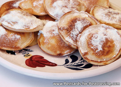 Ansichtkaart poffertjes, postcard poffertjes, Postkarte poffertjes