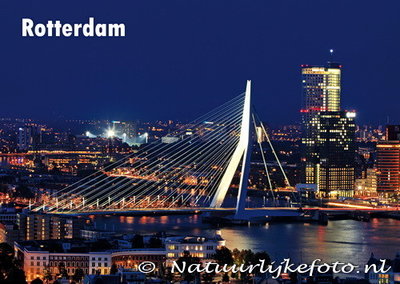 Ansichtkaart Rotterdam Erasmusbrug - Postkaart Rotterdam - Ansichtkaarten Rotterdam