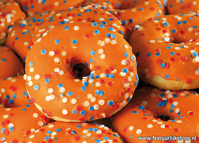 Oranje donuts ansichtkaart