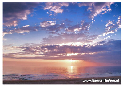 Ansichtkaart zonsondergang Noordzee, postcard sunset North sea, Nordsee Postkarten Sonnenuntergang