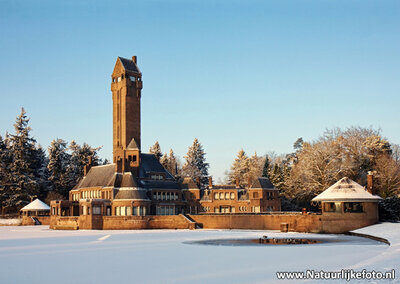 ansichtkaart winter Jachthuis St. Hubertus, postcard winter Hunting Lodge St. Hubertus, Postkarte winter Landhaus