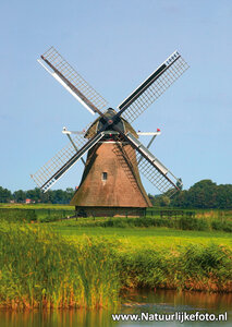 ansichtkaart Bullemolen Lekkum, mill postcard, Mühle Postkarte 