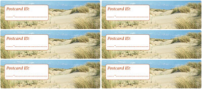 Postrossing postcard ID stickers - 6x duinen