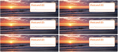 Postcrossing postcard ID stickers - 6x zonsondergang