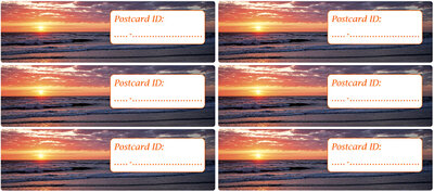 Postcrossing postcard ID stickers - 6x zonsondergang