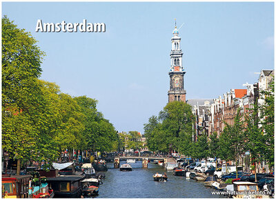 Ansichtkaarten Amsterdam | ansichtkaart Prinsengracht en Westerkerk