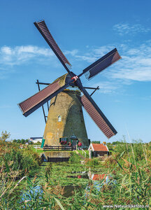 ansichtkaart Kinderdijk - Nederwaard molen no.7 - Wereld erfgoed