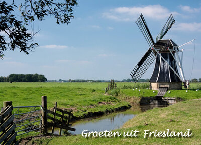Ansichtkaart groeten uit Friesland