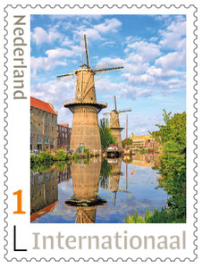 Postzegels 5 x Internationaal molen